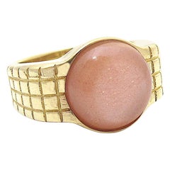 Jacqueline Rose Lattice Peach Moonstone Ring