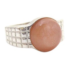 Jacqueline Rose Lattice Peach Moonstone Ring