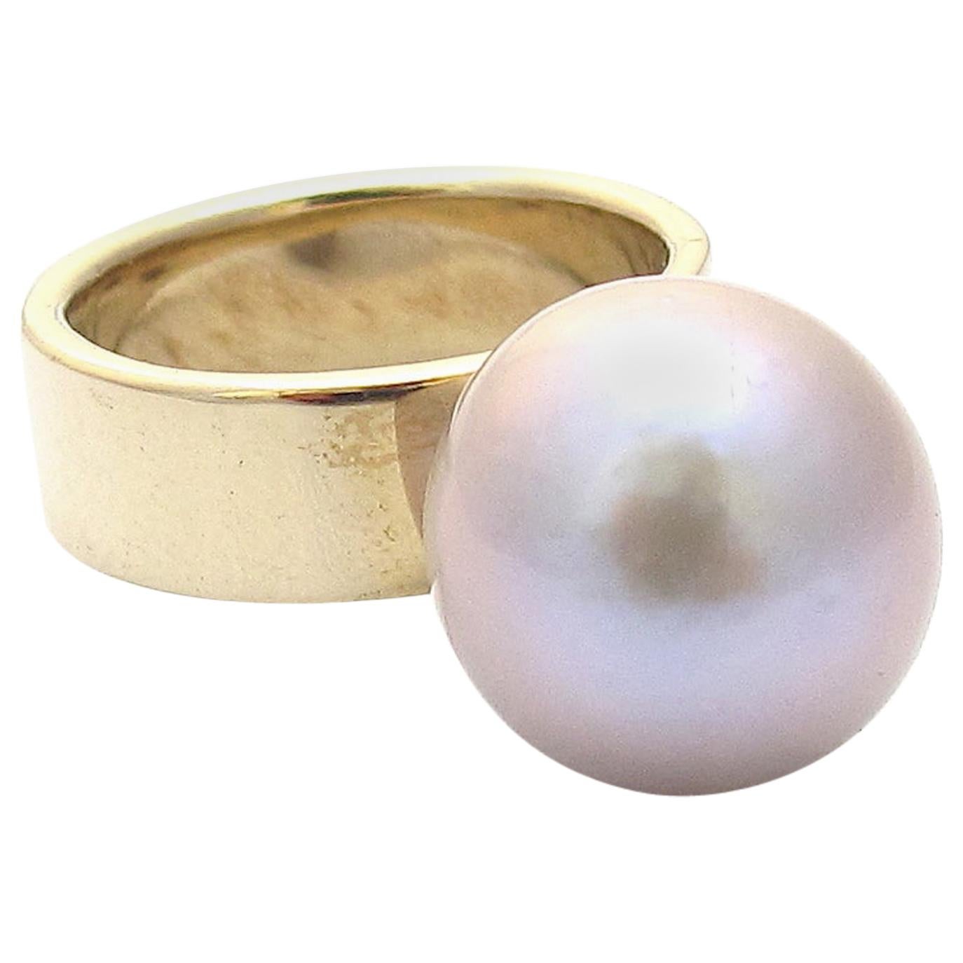 Jacqueline Rose Orb Metallic Pearl Ring For Sale