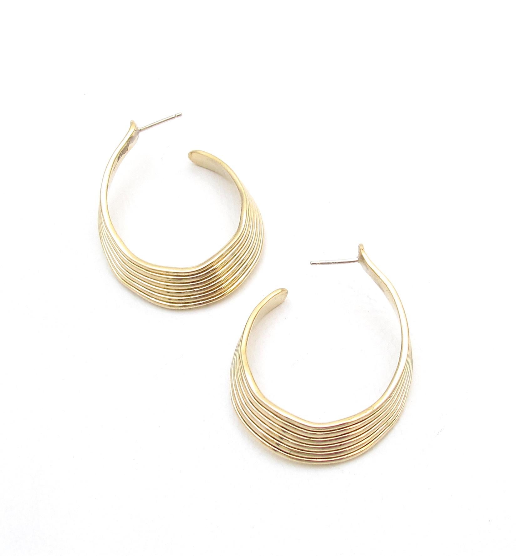 Contemporary Jacqueline Rose Ridge Hoops For Sale