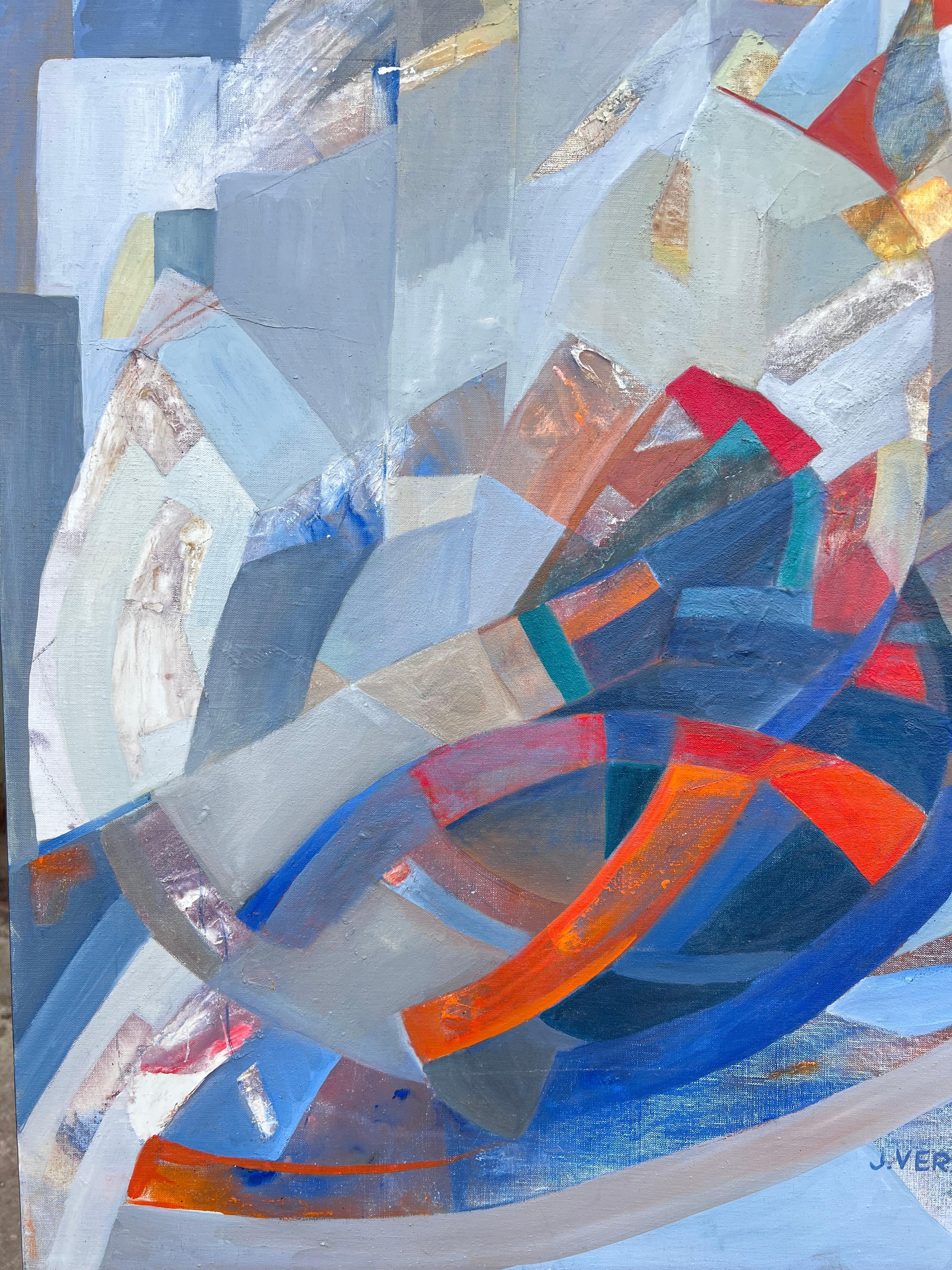 Abstrakte Komposition
unterzeichnet von Jacqueline VERDET (Französisch, 1931-2023)
Ölgemälde auf Leinwand, ungerahmt
Leinwand: 39,5 x 29 Zoll
Zustand: das Werk ist in einem insgesamt sehr guten Zustand; sehr geringe Oberflächenabdrücke von der