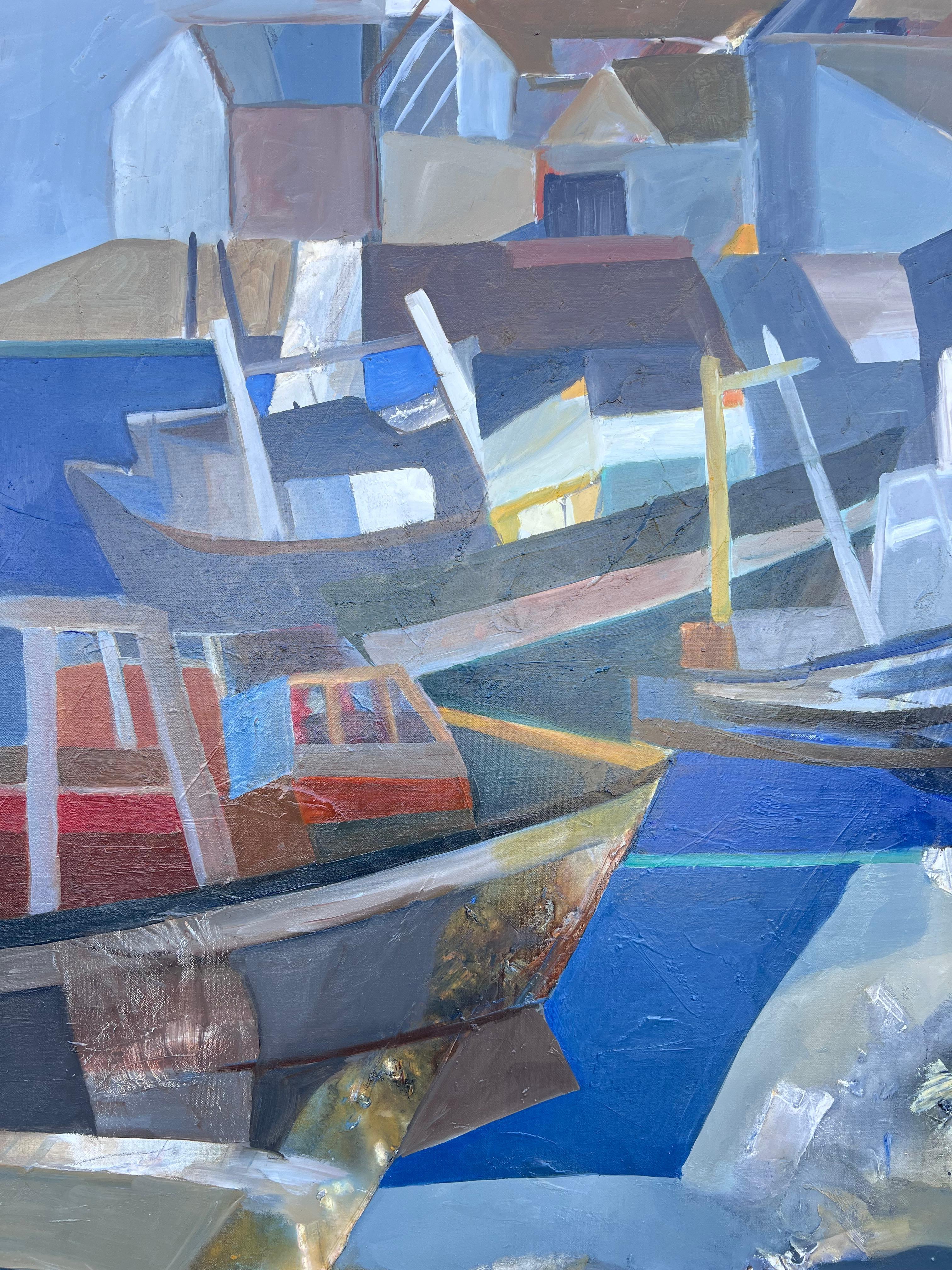 Abstrakte Komposition
unterzeichnet 
von Jacqueline VERDET (Französin, 1931-2023)
Ölgemälde auf Leinwand, ungerahmt
Leinwand: 46 x 35 Zoll
Zustand: das Werk ist in einem insgesamt sehr guten Zustand; sehr geringe Oberflächenabdrücke von der früheren