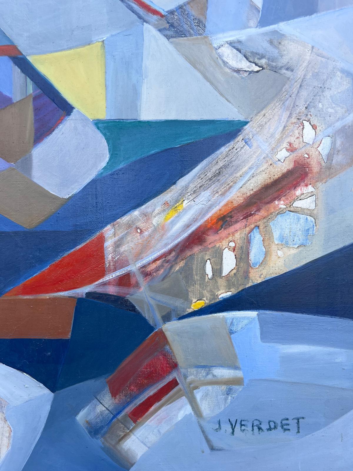 Enorme Pintura al Óleo Abstracta Modernista Contemporánea Francesa Multi Colores en venta 3