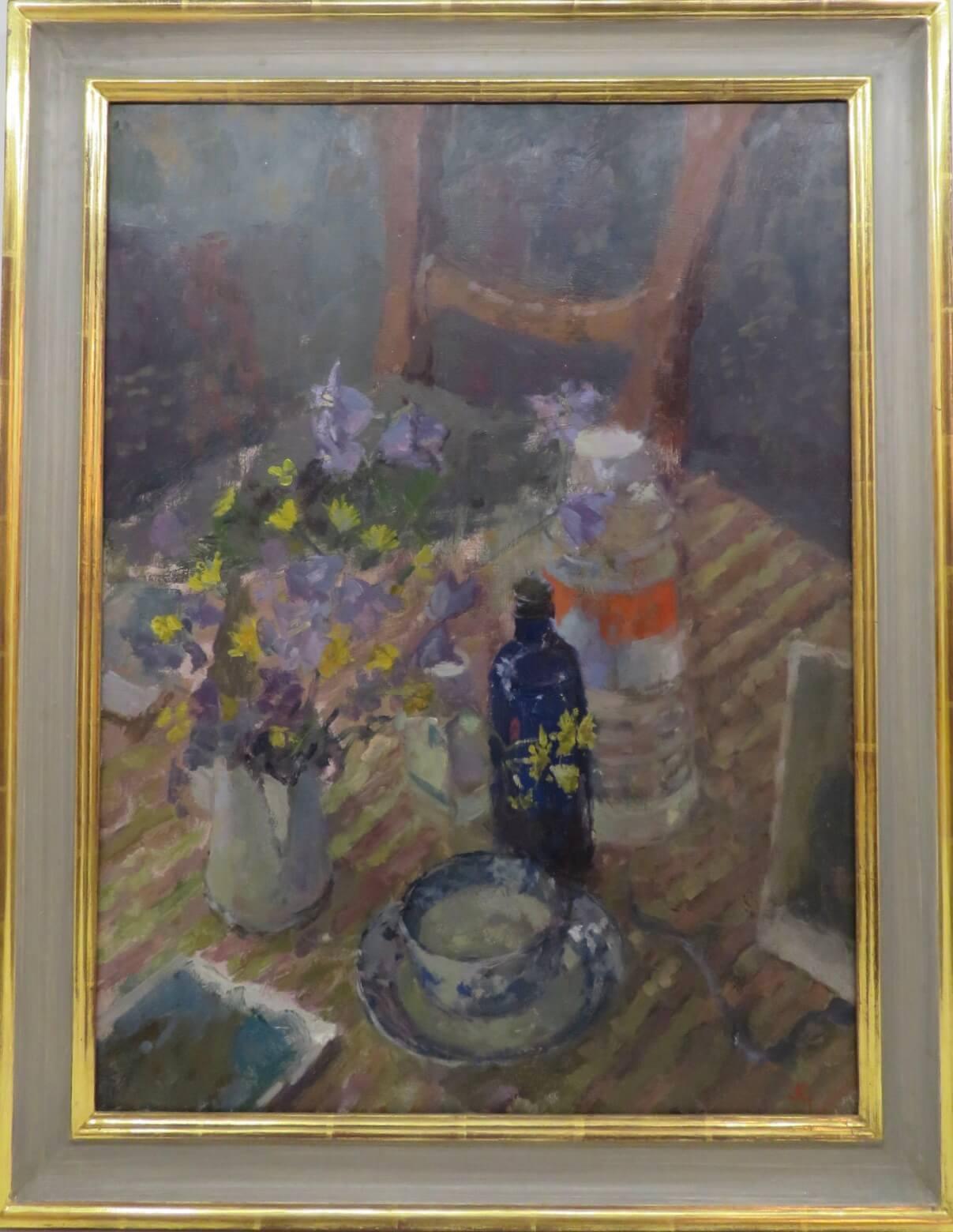 ORIGINAL ENGLISH OIL PAINTING - Still Life Interior Composition