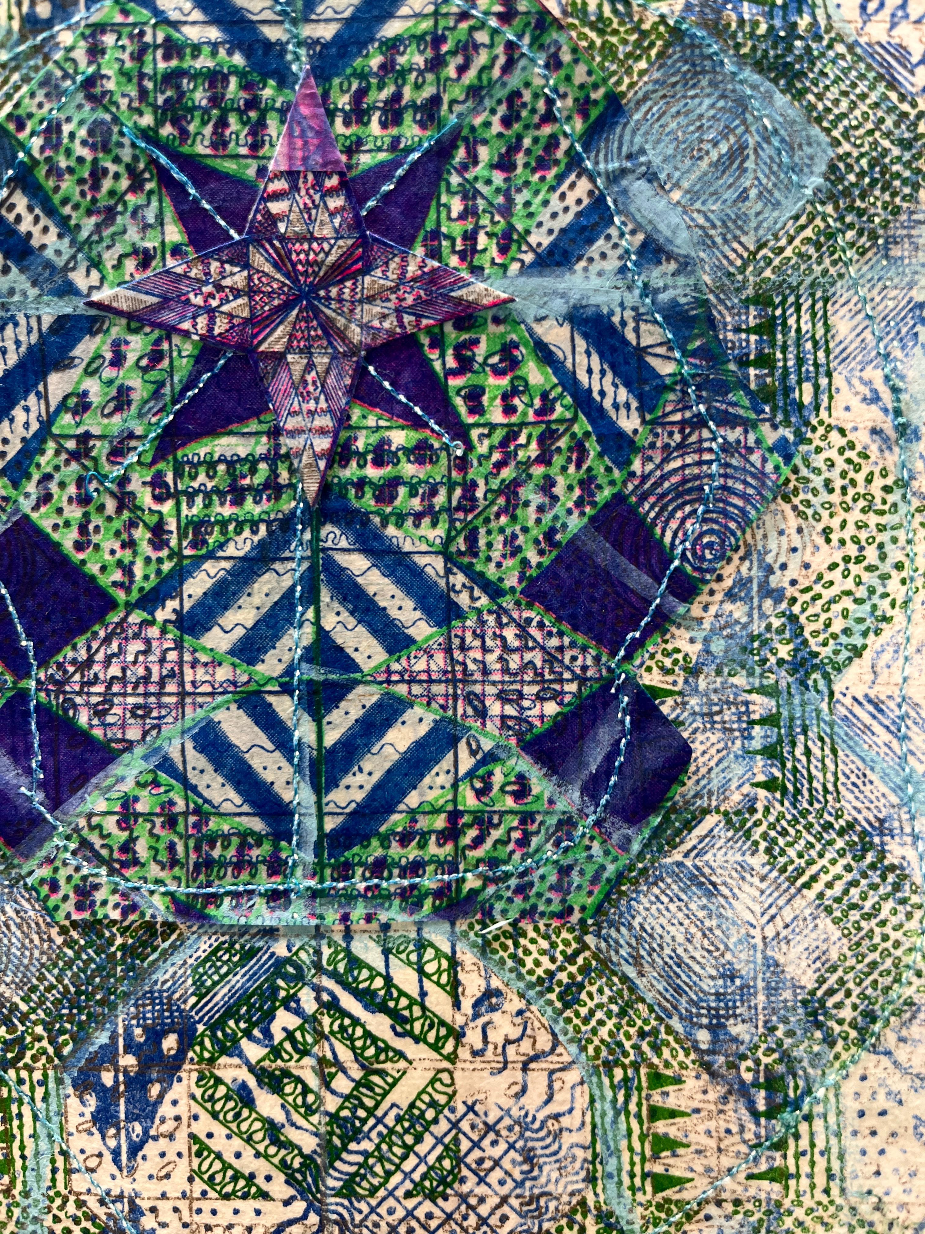 Ecos en la corriente subterránea, 2025 - Art Geométrico abstracto de Jacquelyn Strycker