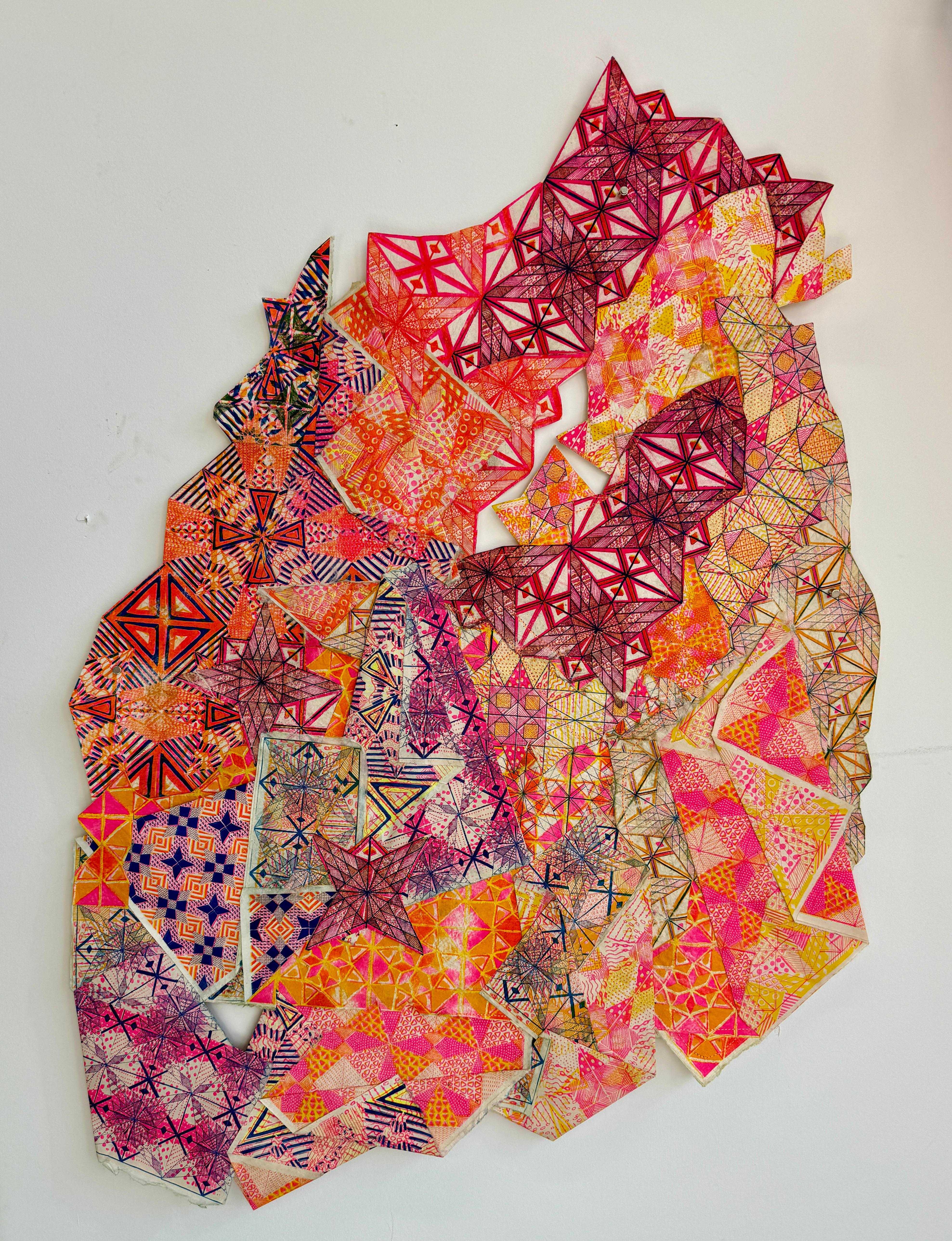 Jacquelyn Strycker
Before it Settles, 2026
collage of risographs on kita kata papers and handmade papers with sewing
34 x 23 in.
(Str044)