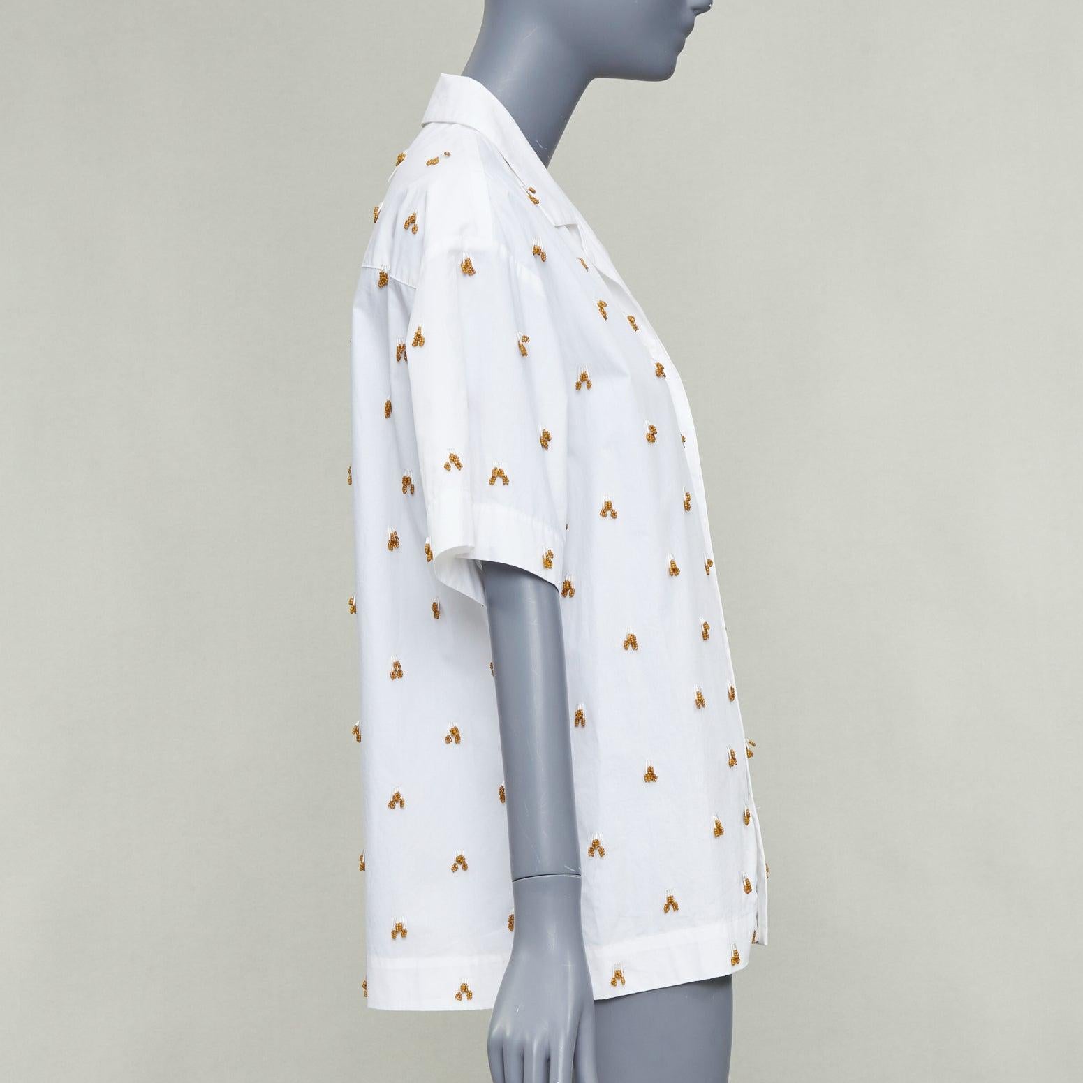 JACQUEMUS 2021 L'amour La Chemise Camisa adornada de cristal de algodón Ble FR34 XS en Excelente estado para la venta en Hong Kong, NT