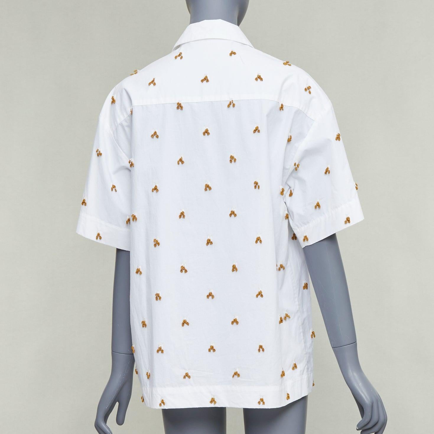 De las mujeres JACQUEMUS 2021 L'amour La Chemise Camisa adornada de cristal de algodón Ble FR34 XS en venta