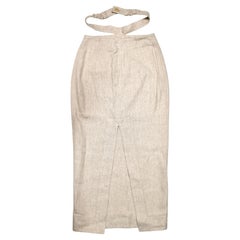 Jacquemus Beige Cut-Out Midi Skirt With Slit