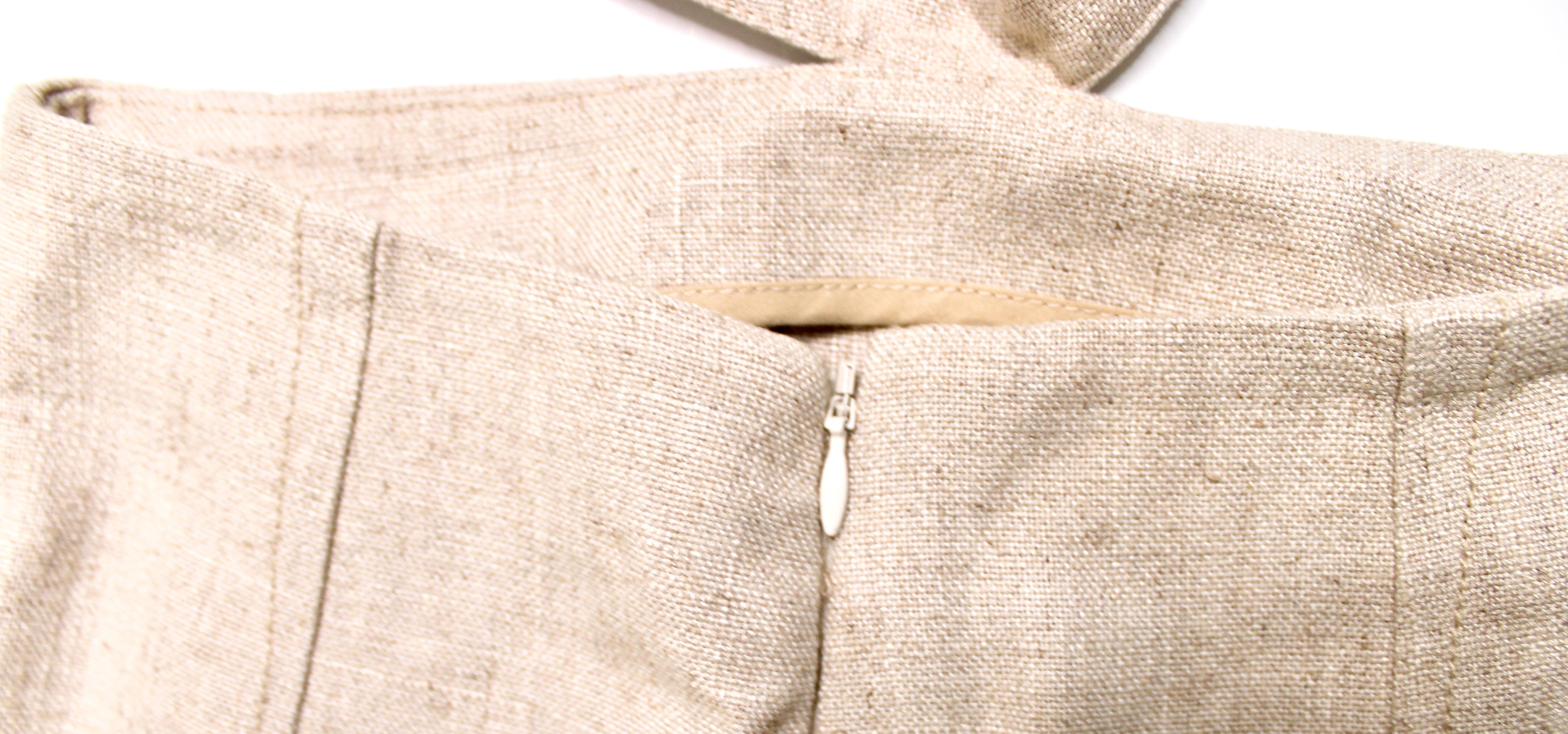 Jacquemus Beige Falda Midi Recortada Con Abertura en venta 3