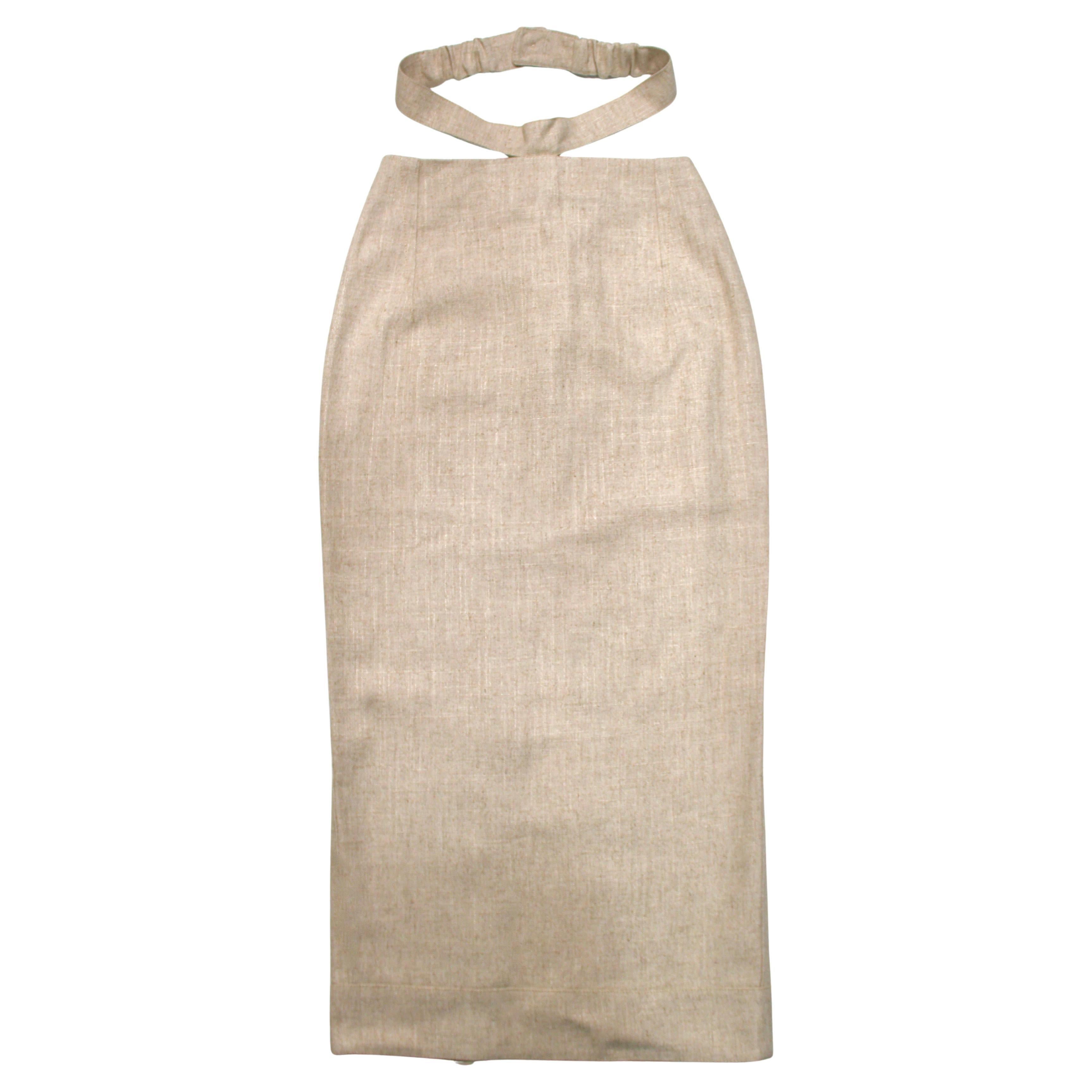 Jacquemus Beige Cut-Out Midi Skirt With Slit