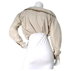 Jacquemus Beige L'ANNÉE 97 Asymmetric Cropped Button-Up Shirt