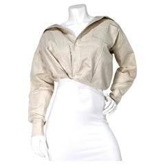 Jacquemus Beige L'ANNÉE 97 - Camicia asimmetrica con bottoni e taglio corto