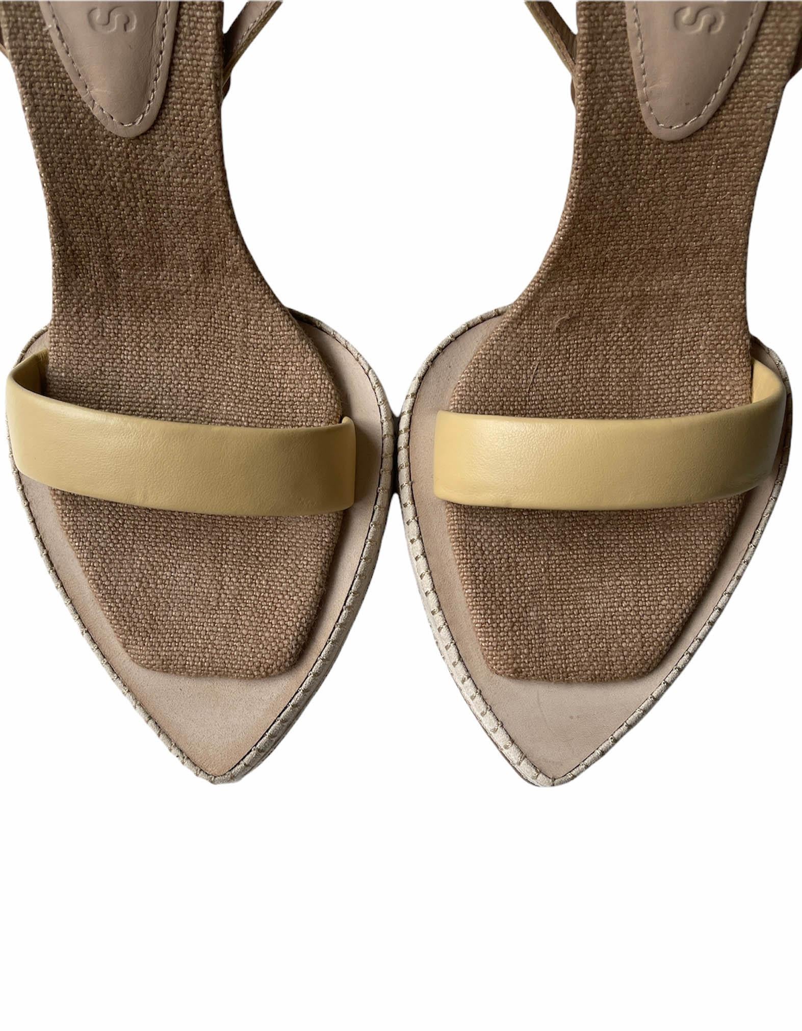 Jacquemus Les Novio 95 Sandalen aus Leder in Beige Gr. 36 rt. $750 Damen im Angebot