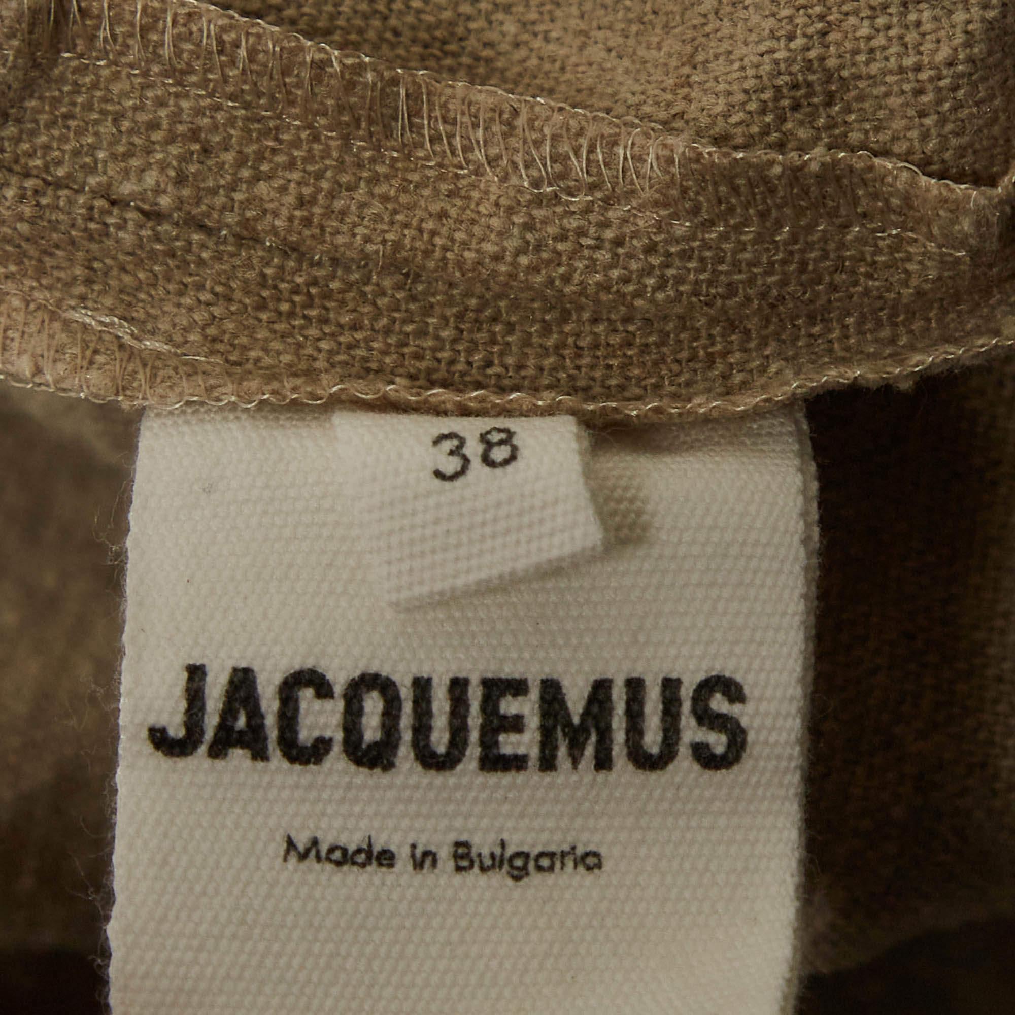 Jacquemus Beige Linen Cross-Over Waist Skirt M For Sale 1
