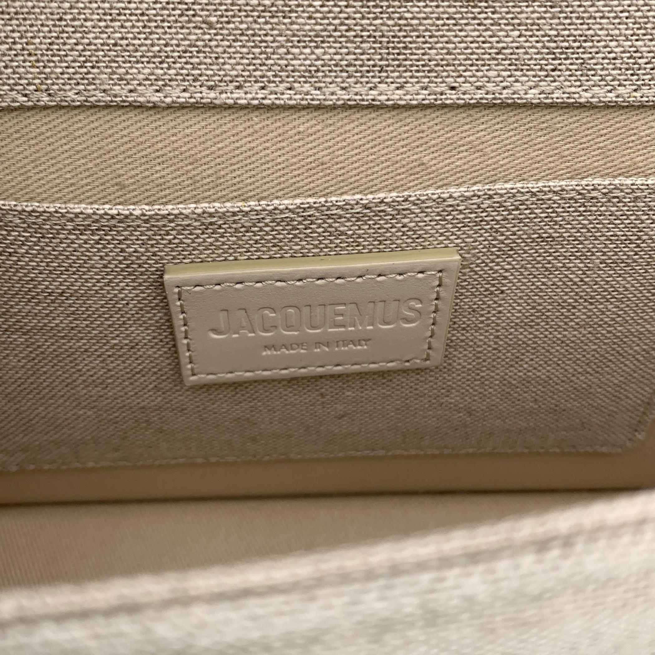 Jacquemus Beige Linen Le Long Bambino Structured Shoulder Bag 2