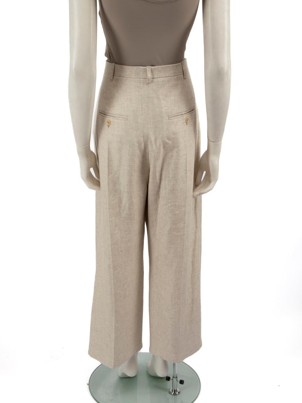 Beige Pantalon large Jacquemus beige en lin taille L