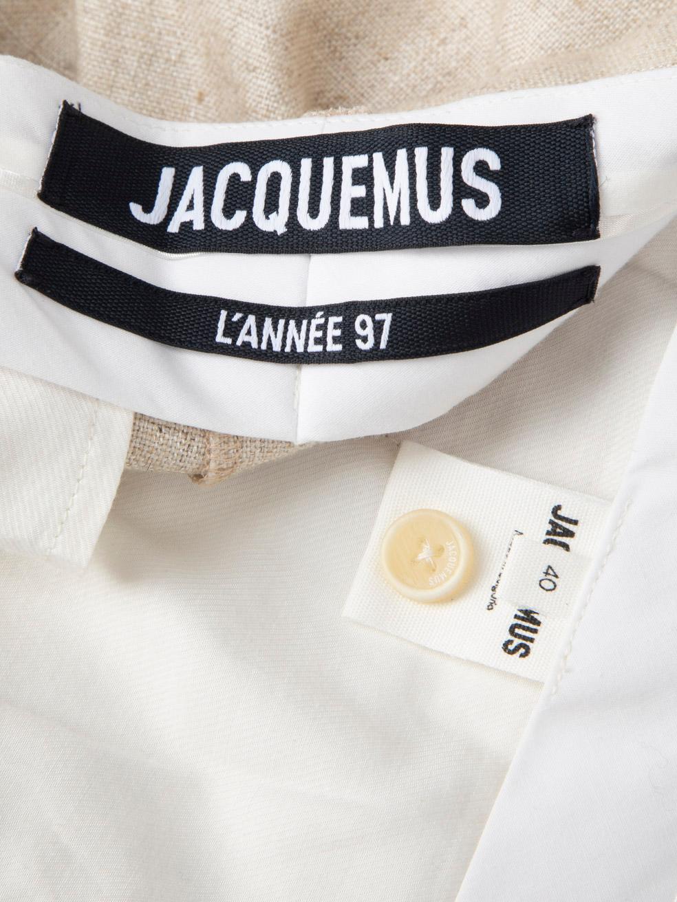 Pantalon large Jacquemus beige en lin taille L 1