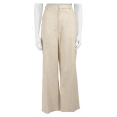 Pantalon large Jacquemus beige en lin taille L