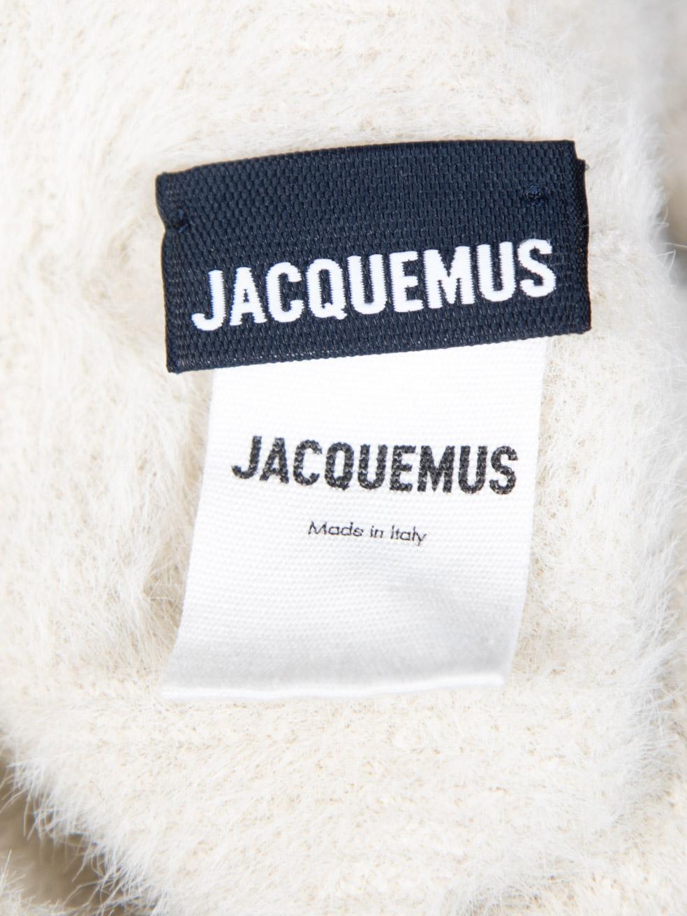 Jacquemus Beige Logo Embroidered Beanie 2