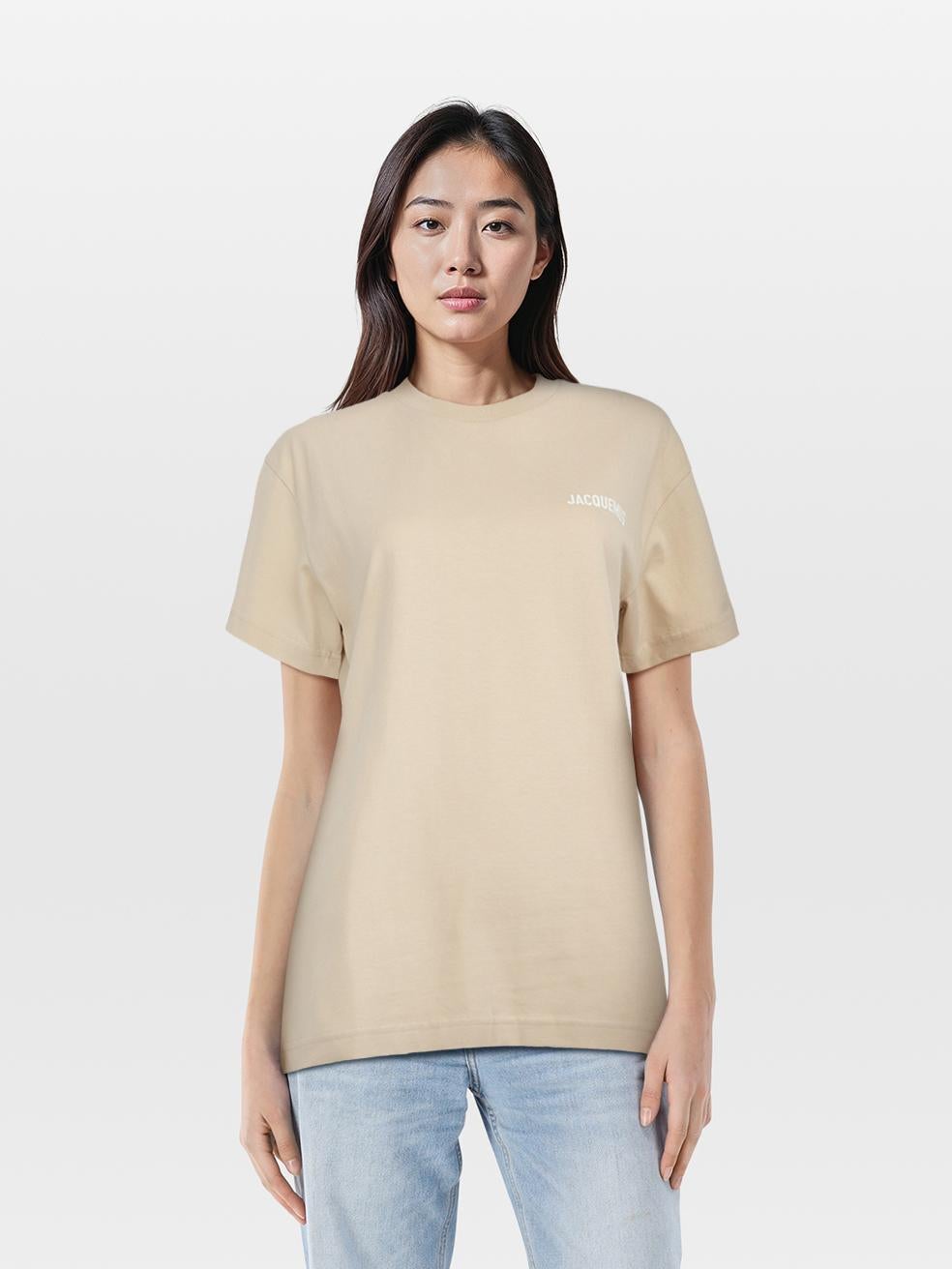 Jacquemus - Maglietta a maniche corte con logo beige - taglia S