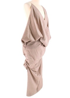 Jacquemus Beige Sao draped wool dress - Size US 0-2