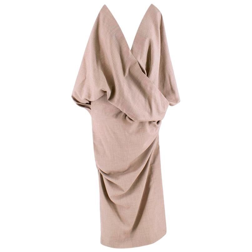 Jacquemus Beige Sao draped wool dress - Size US 0-2