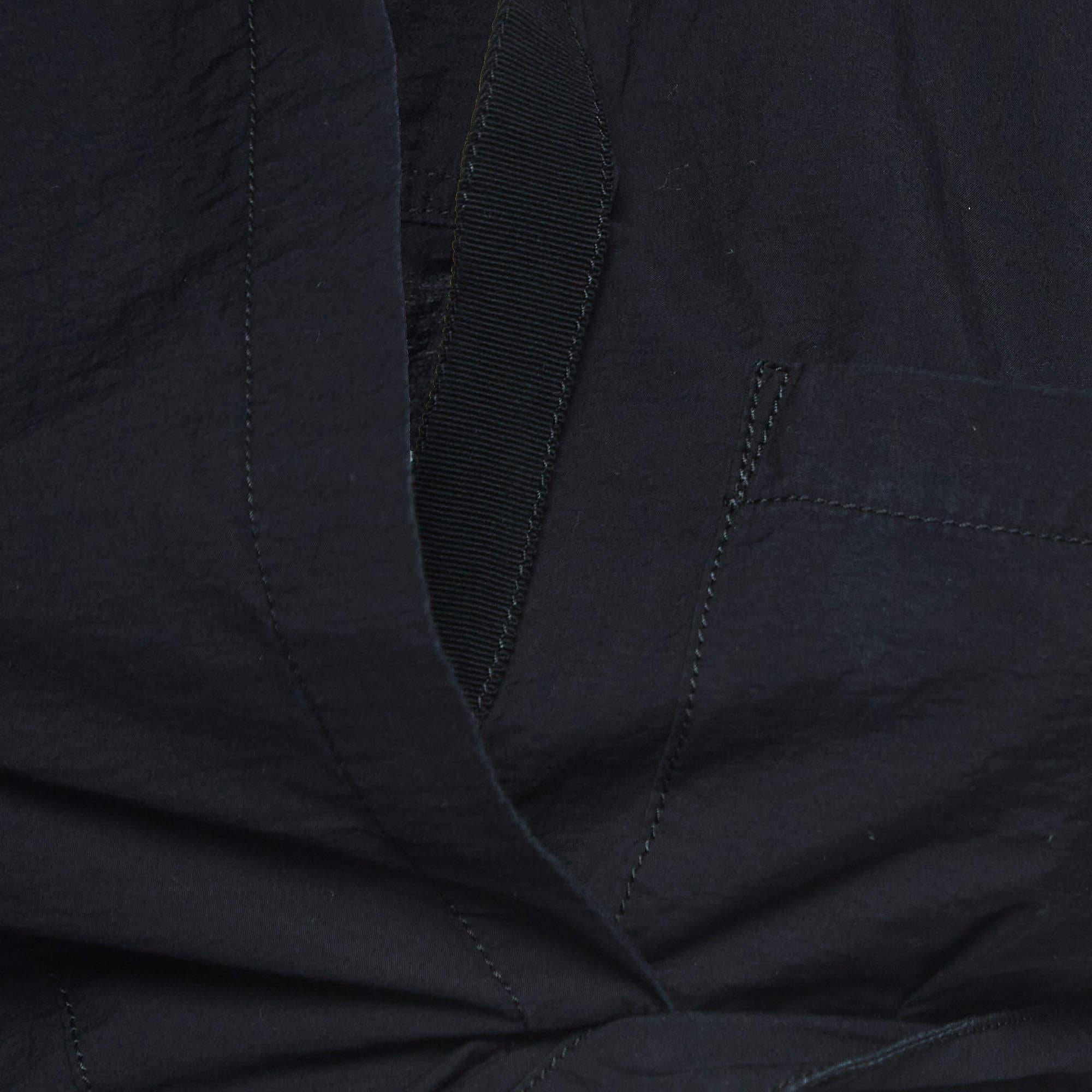 Jacquemus Black Cotton Asymmetric Crop Shirt S In Good Condition For Sale In Dubai, Al Qouz 2