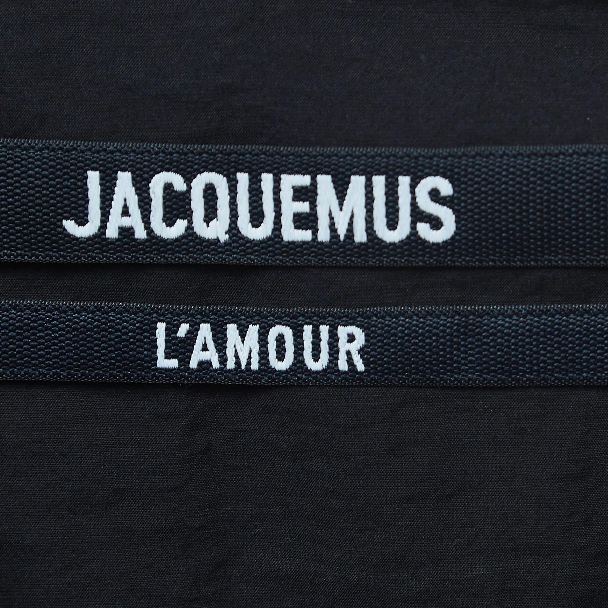 Jacquemus Black Cotton Asymmetric Crop Shirt S For Sale 2