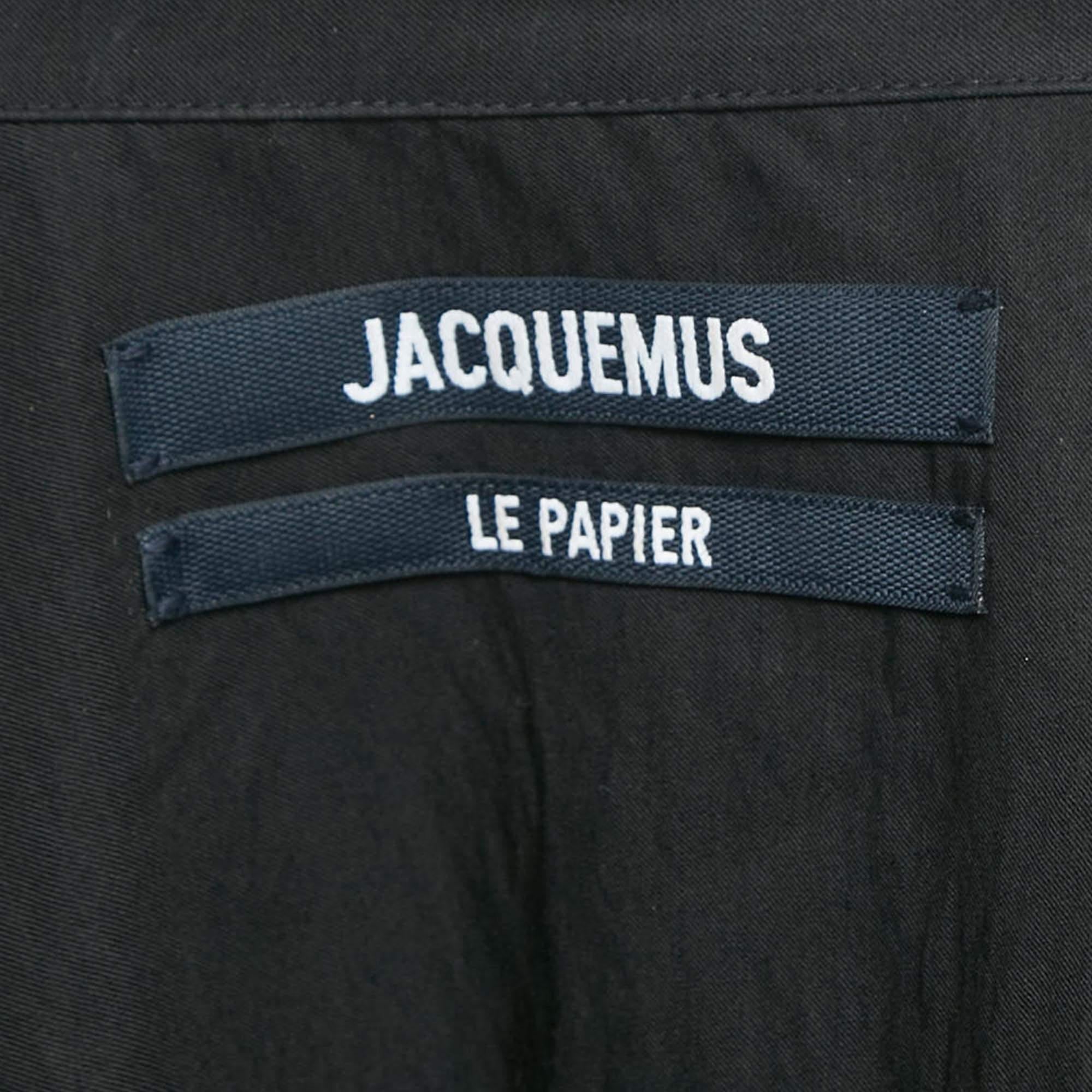 Jacquemus Bahia Drapiertes Le Papier-Minikleid aus schwarzem Krepp, M im Zustand „Hervorragend“ im Angebot in Dubai, Al Qouz 2