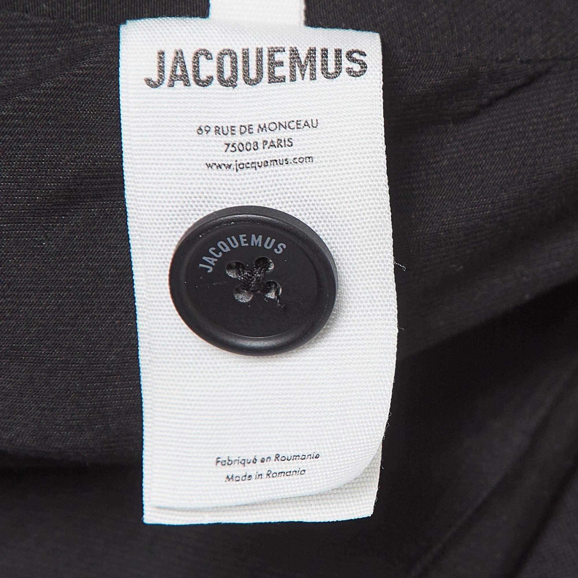 Jacquemus Black Gabardine La Veste Baska Off-Shoulder Blazer M 1