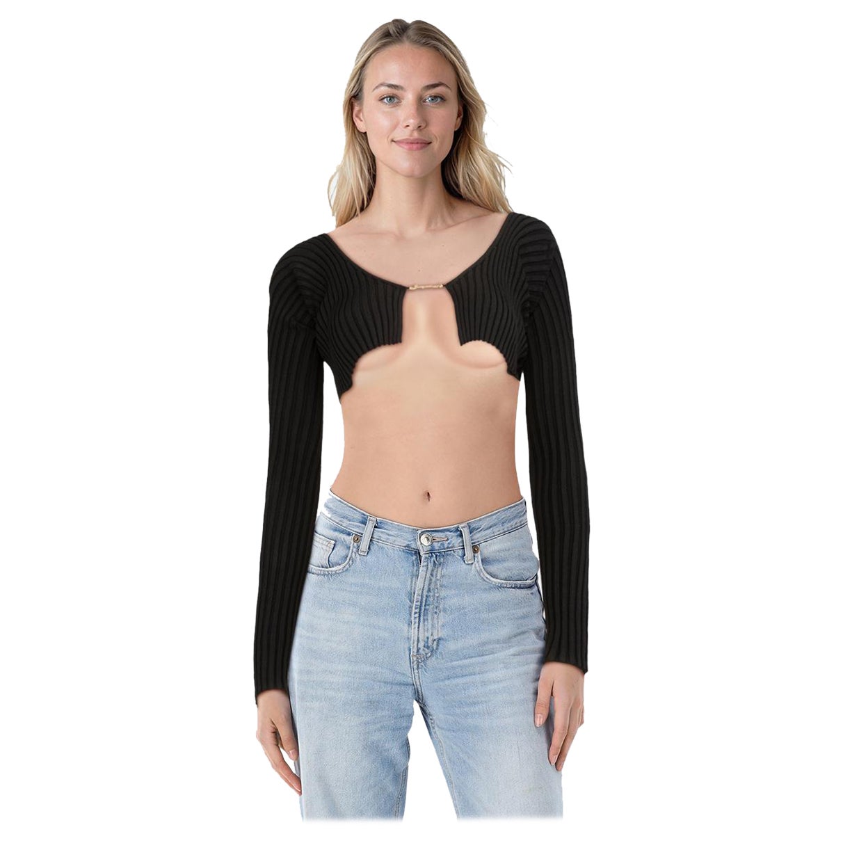 Jacquemus Black La Maille Pralù Ribbed Cardigan Size XS