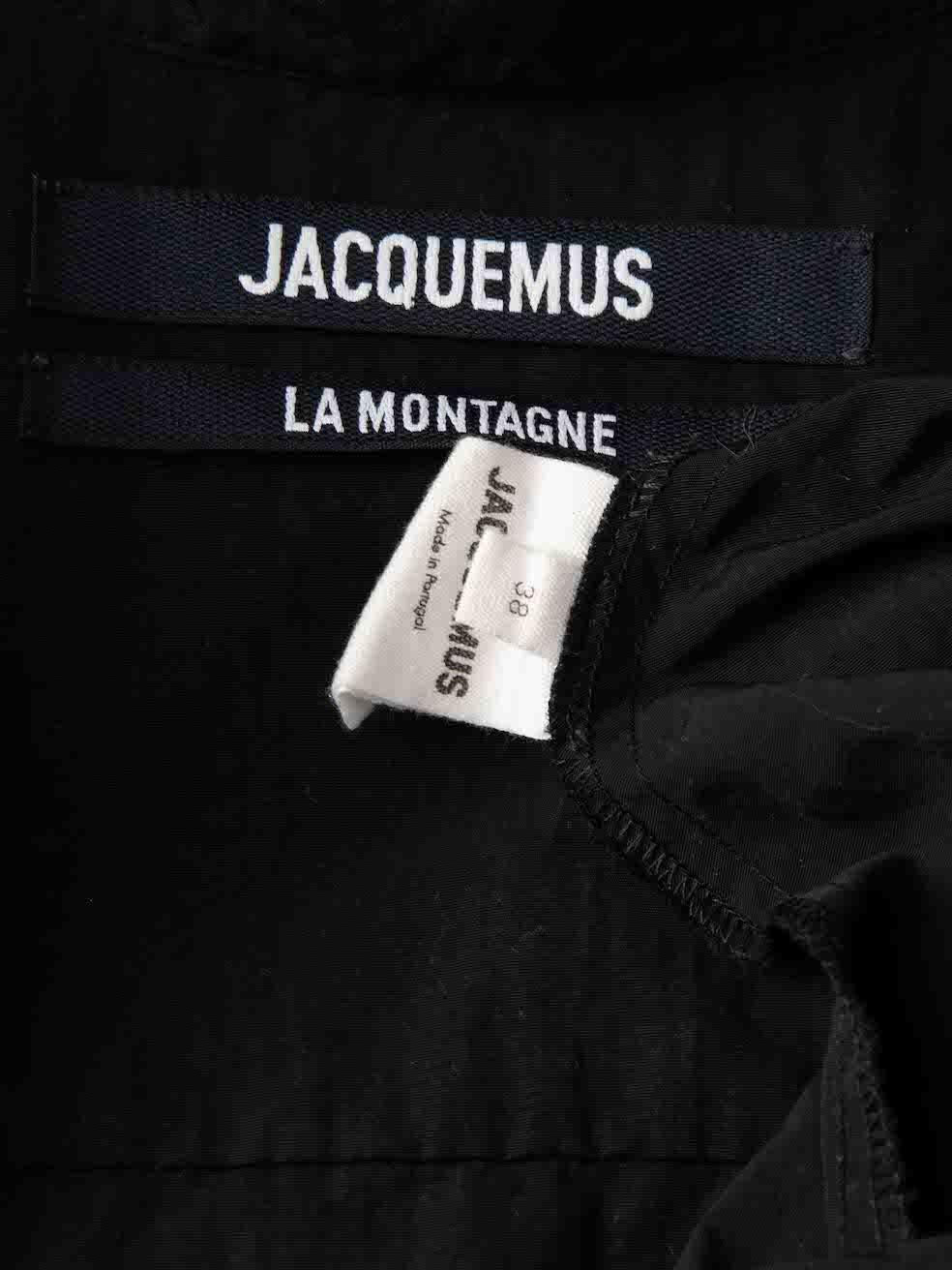 Women's Jacquemus Black La Montagne Cut Out Shirt Dress Size M For Sale