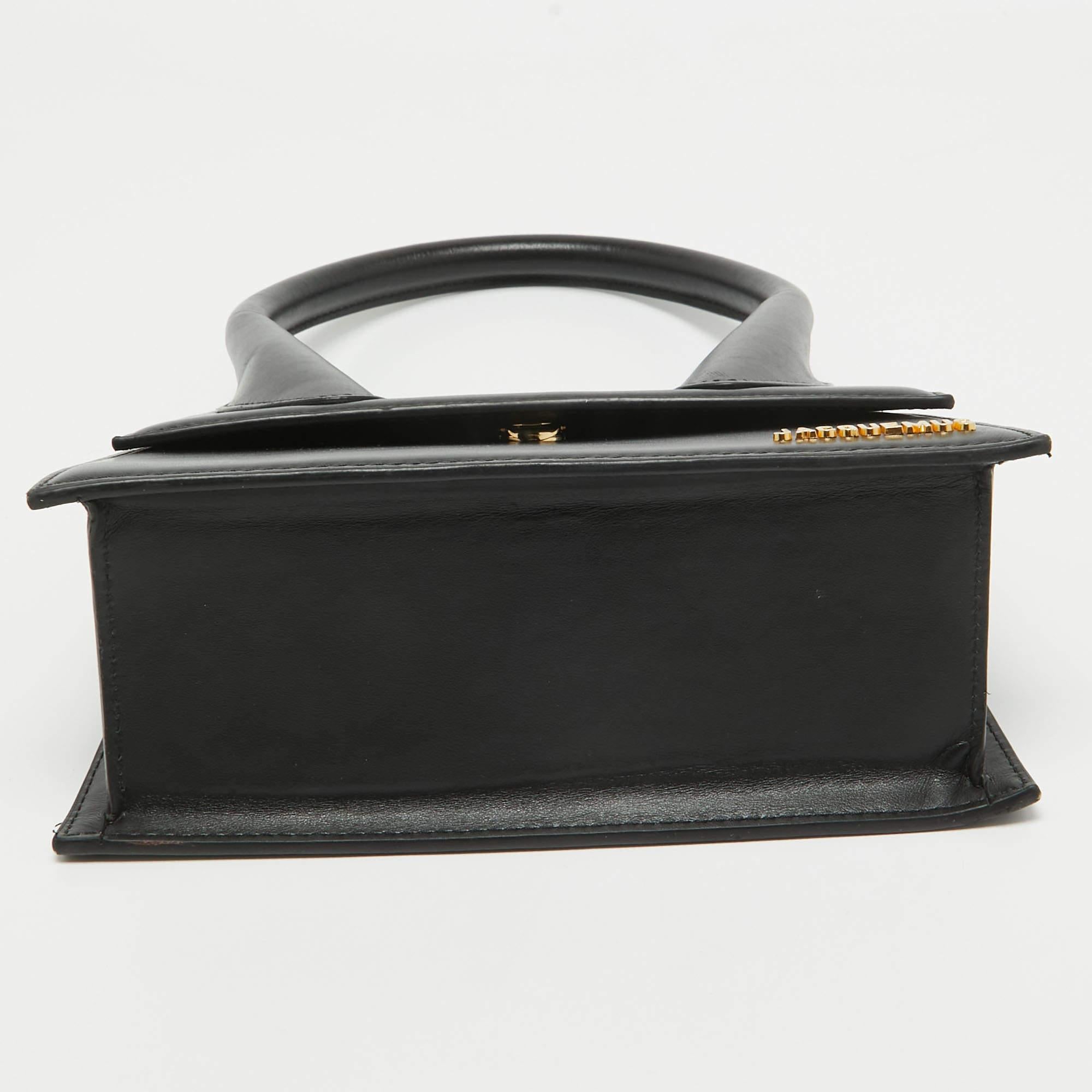 Jacquemus Black Leather Grand Le Chiquito Top Handle Bag 7