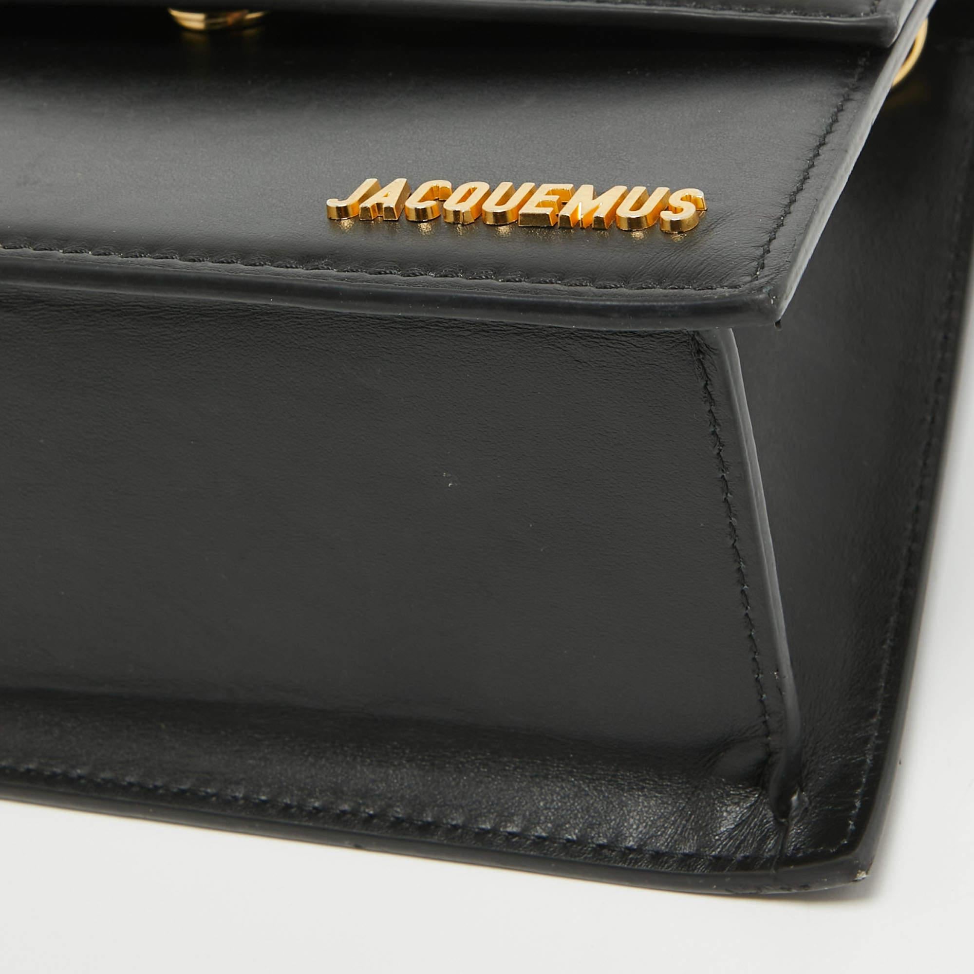 Jacquemus Black Leather Grand Le Chiquito Top Handle Bag 2