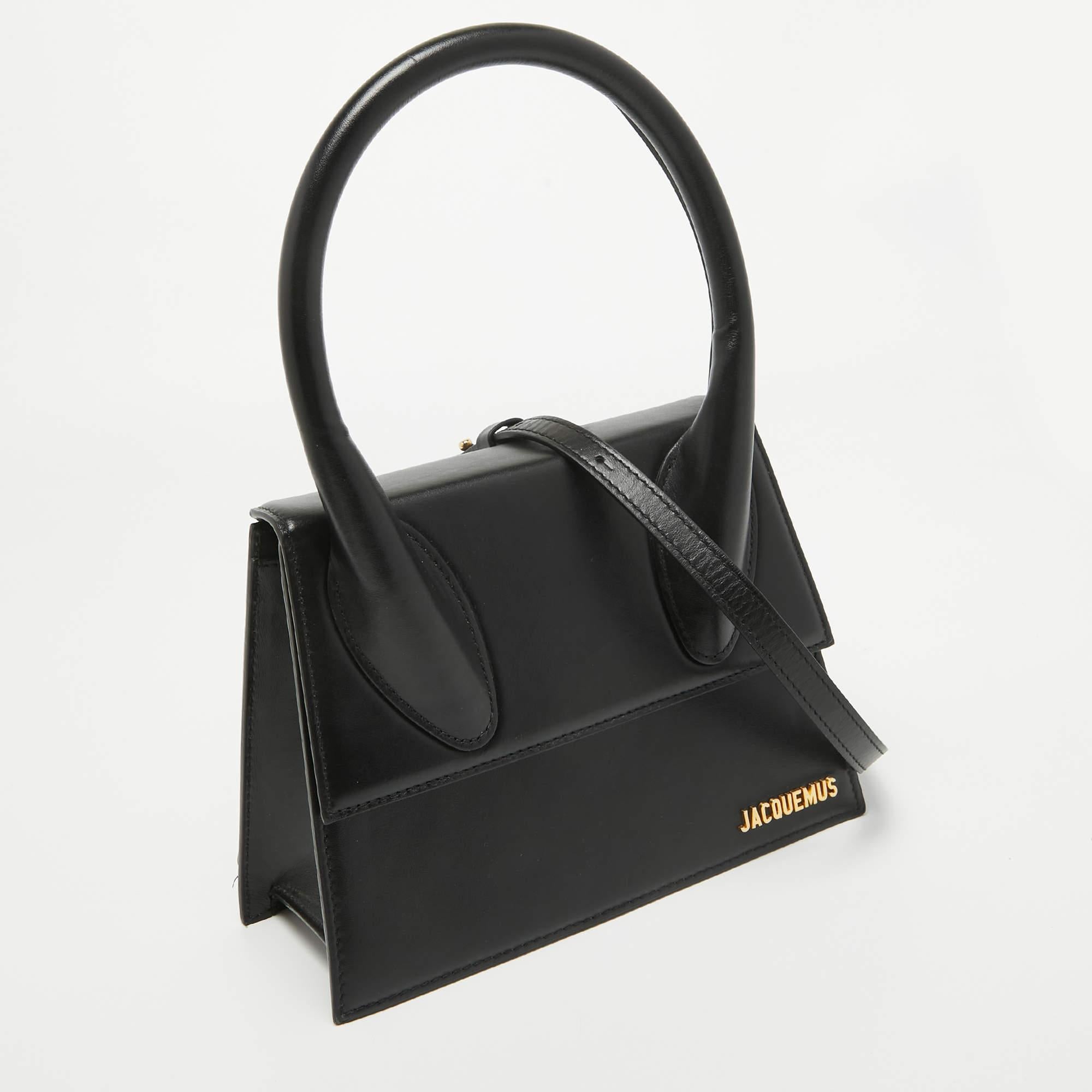 Jacquemus Black Leather Grand Le Chiquito Top Handle Bag 4
