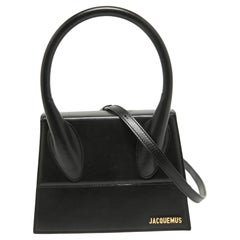 Jacquemus Grand Le Chiquito Top Handle Bag aus schwarzem Leder