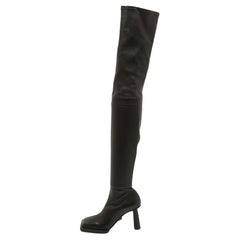 Jacquemus Stivali al ginocchio in pelle nera misura 36