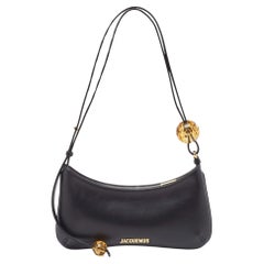 Jacquemus Black Leather Le Bisou Perle Bag