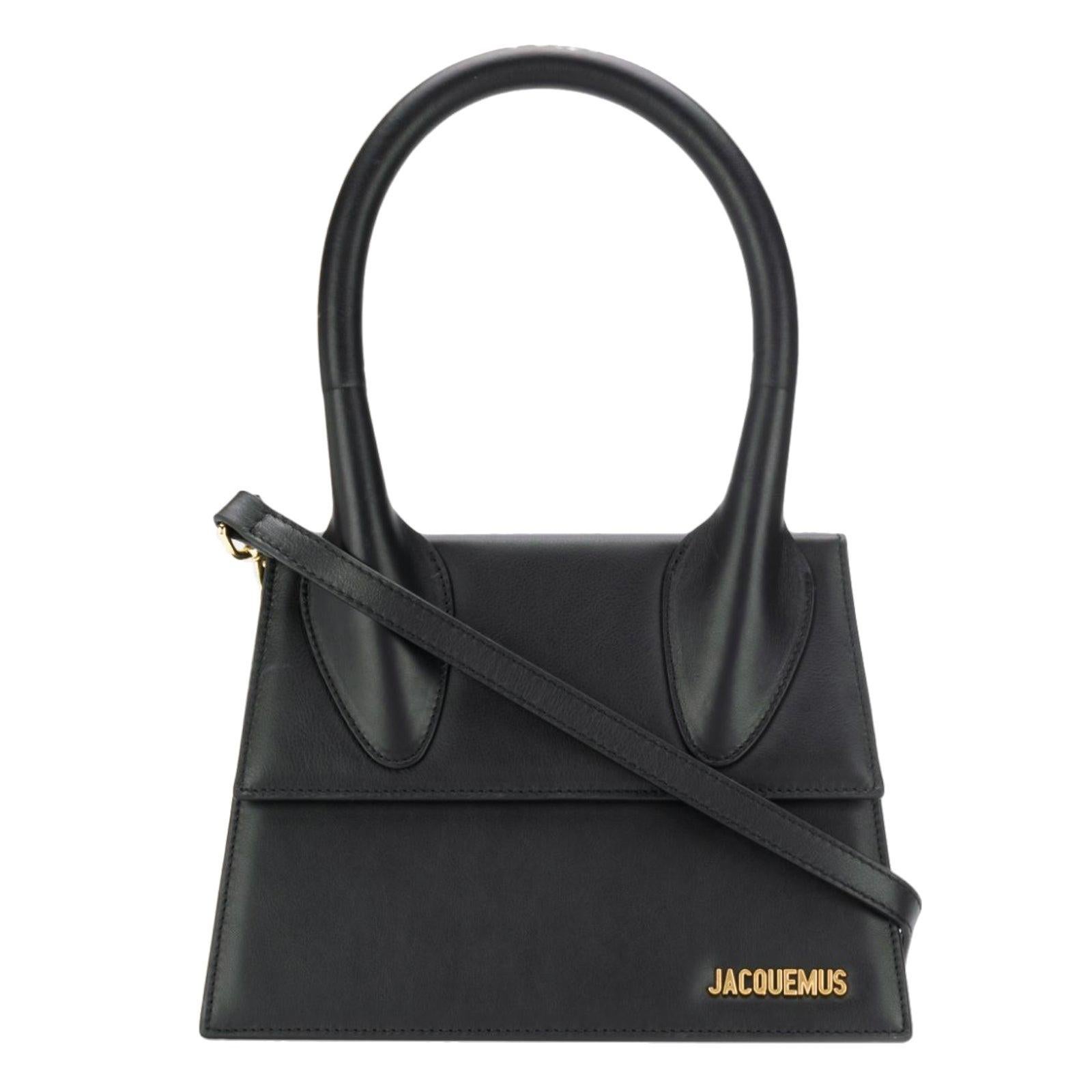 Jacquemus Schwarzes Leder Le Grand Chiquito Top Handle Tasche