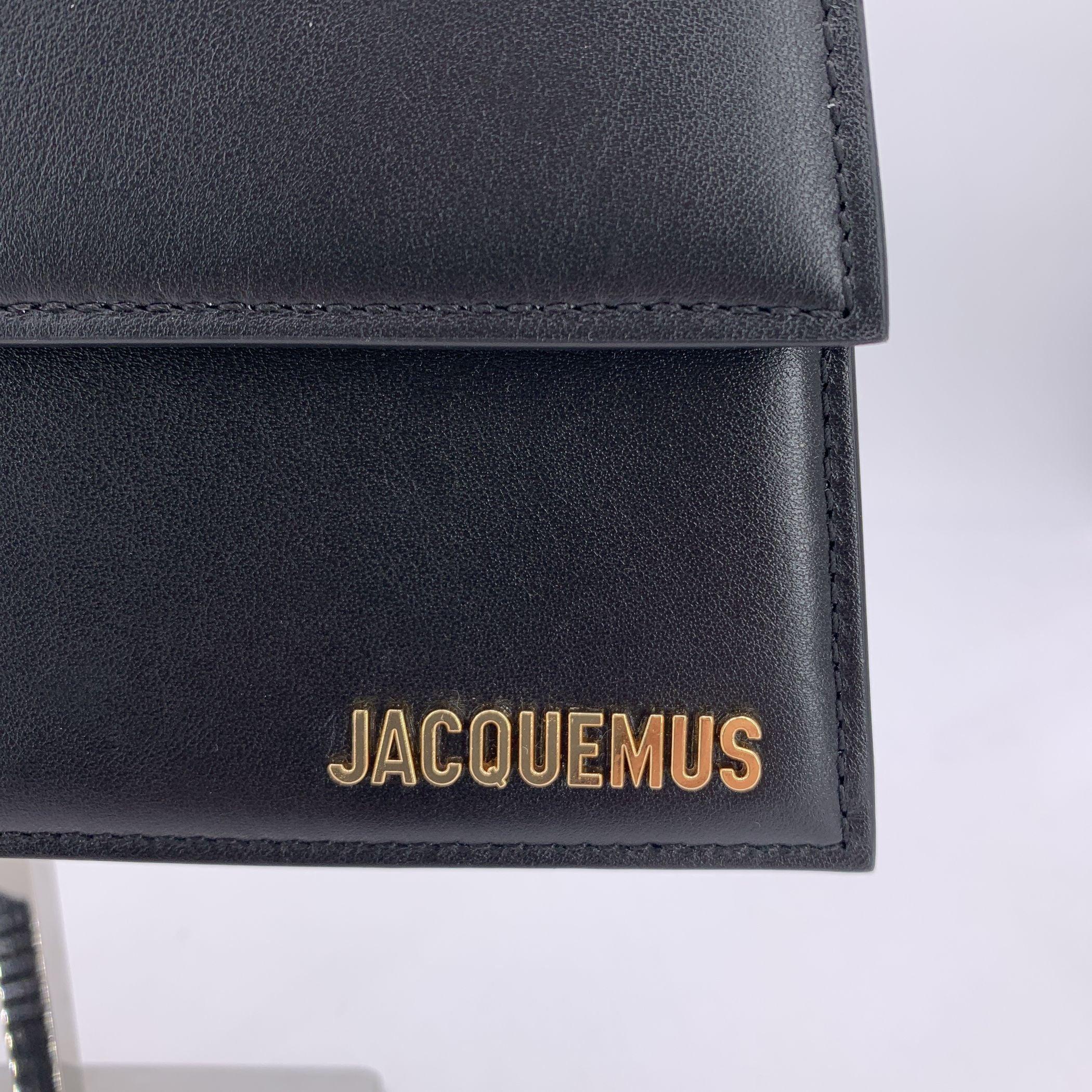 Women's Jacquemus Black Leather Le Long Bambino Structured Shoulder Bag