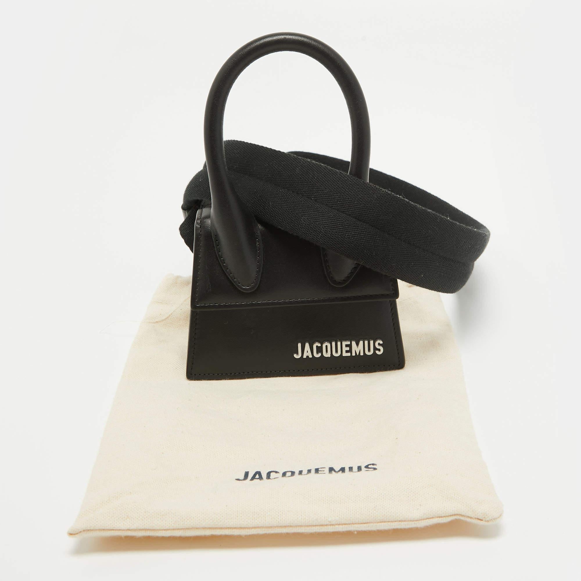 Jacquemus Black Leather Mini Le Chiquito Top Handle Bag 8