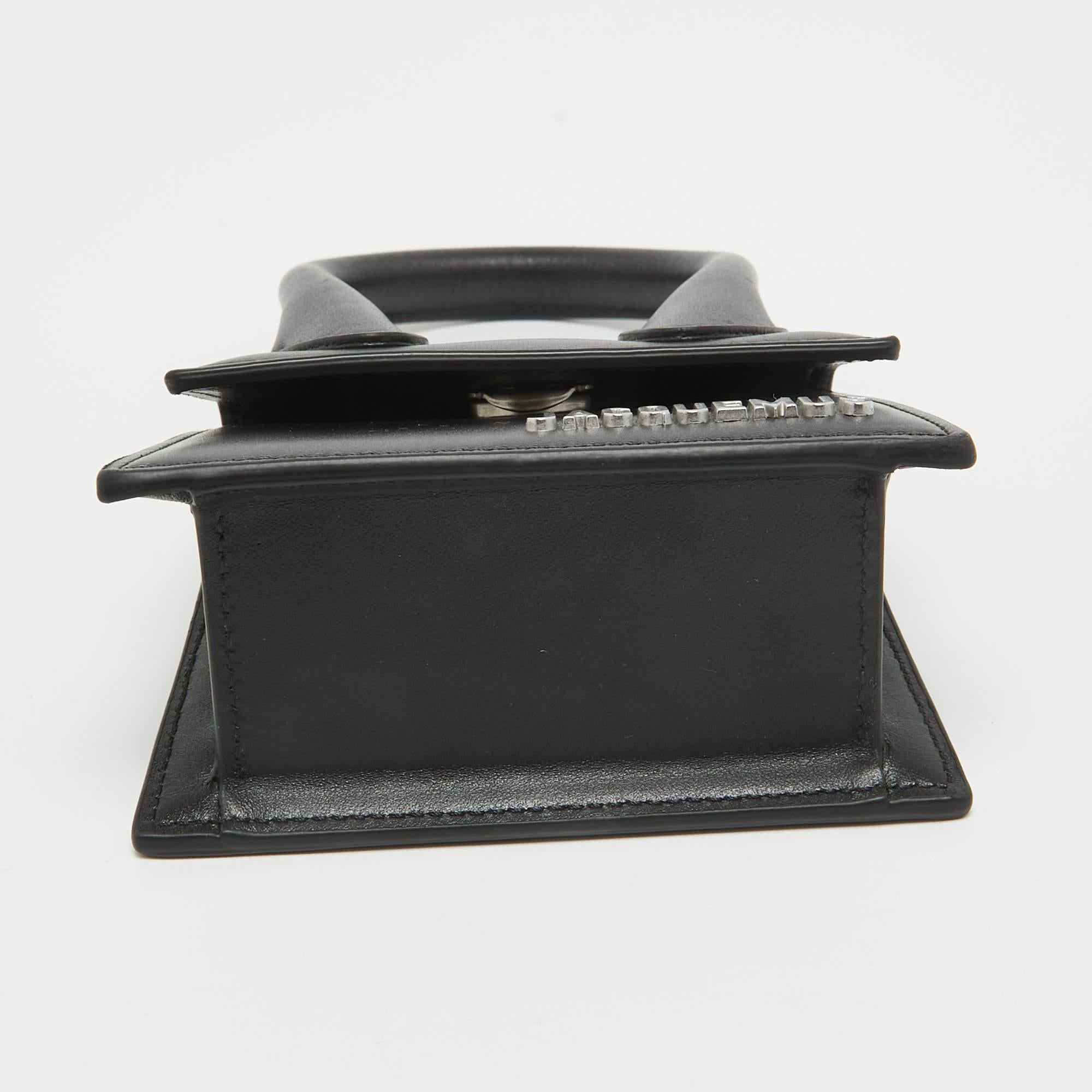 Jacquemus Black Leather Mini Le Chiquito Top Handle Bag 1