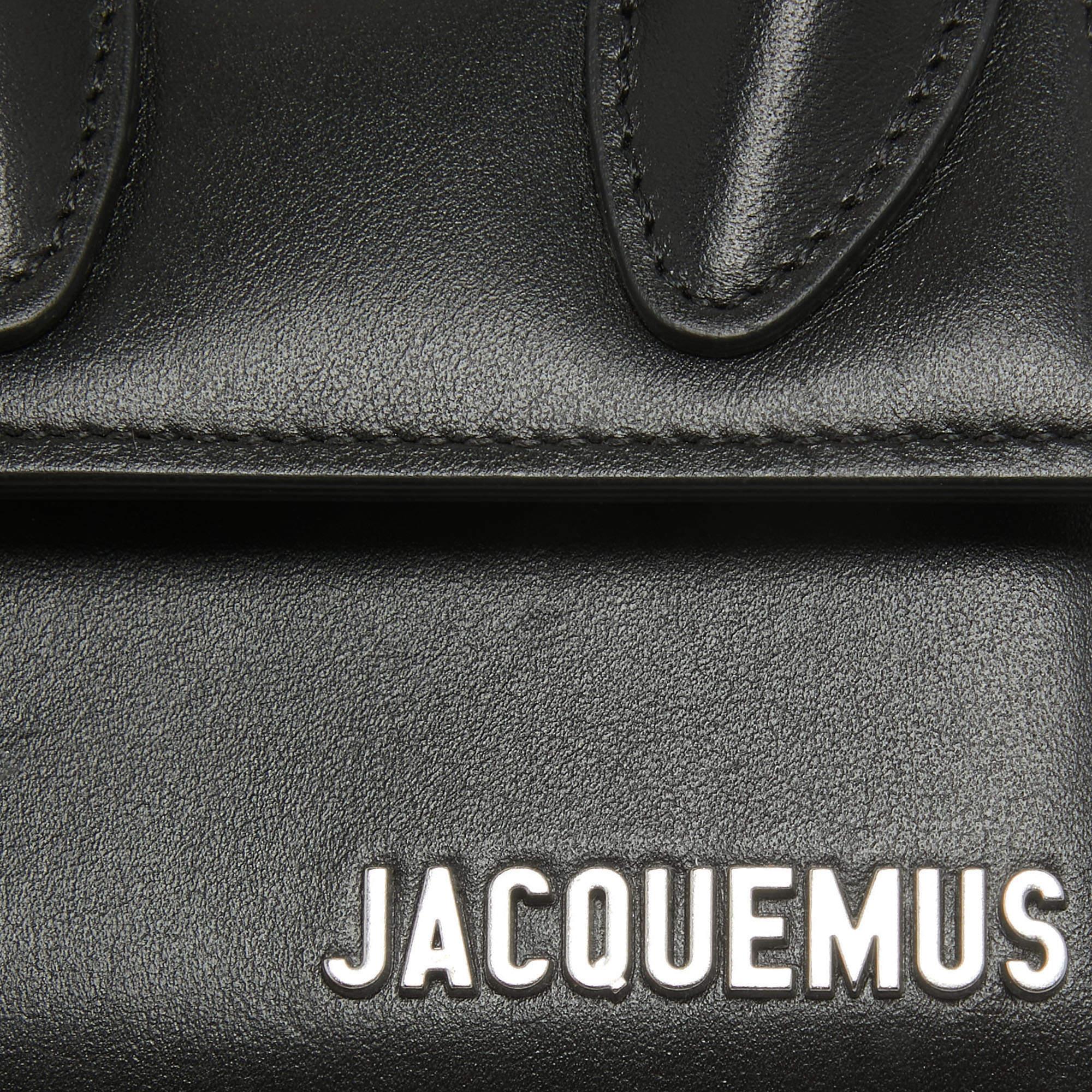 Jacquemus Black Leather Mini Le Chiquito Top Handle Bag 2