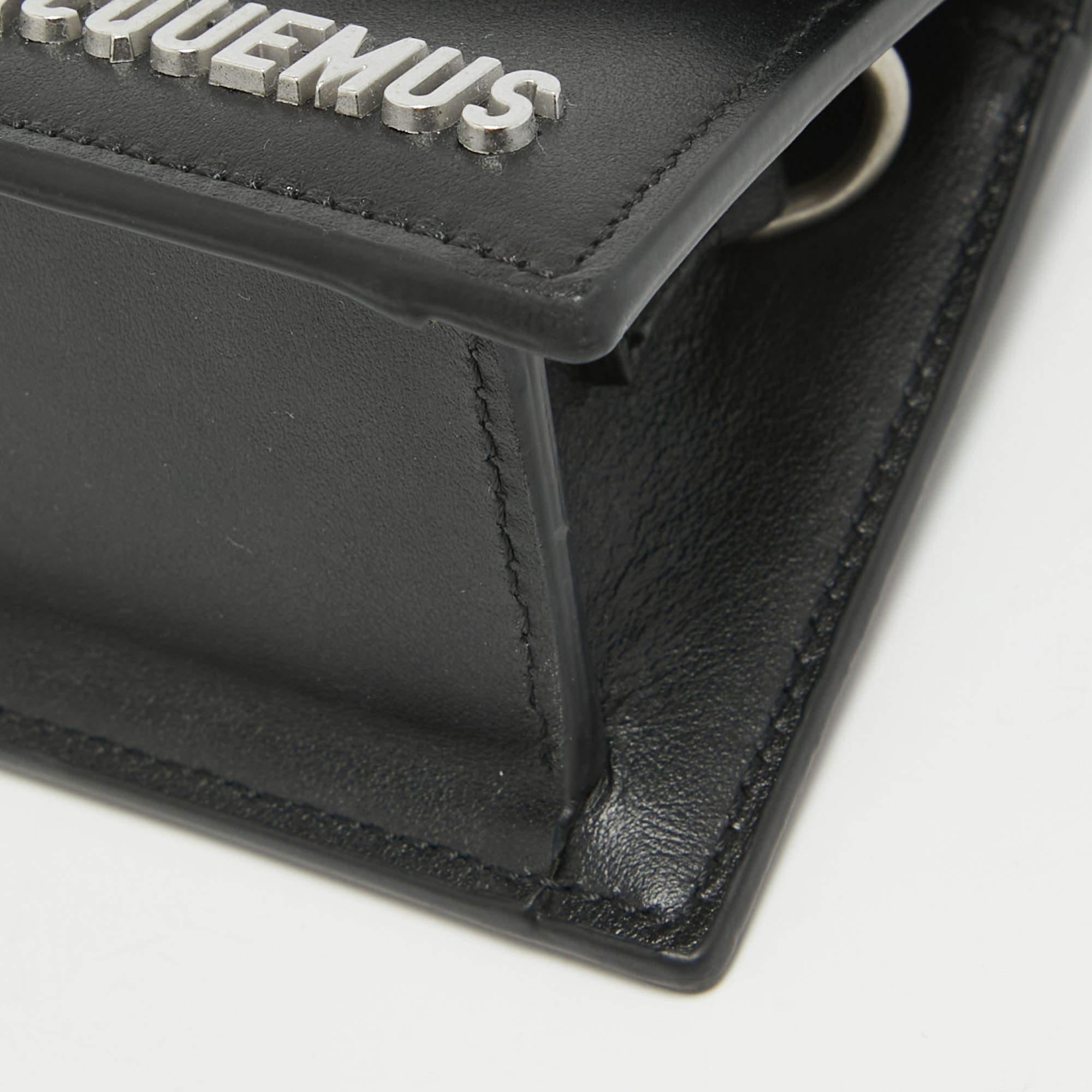 Jacquemus Black Leather Mini Le Chiquito Top Handle Bag 4