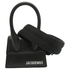 Jacquemus Black Leather Mini Le Chiquito Top Handle Bag