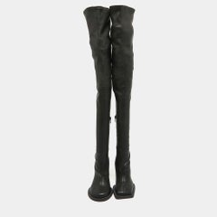 Jacquemus Black Leather Over The Knee Boots Size 36