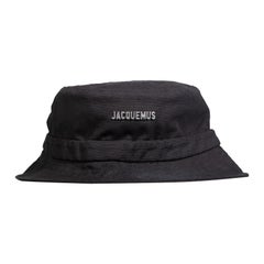 Jacquemus Schwarzer Eimerhut mit Logobeschlägen