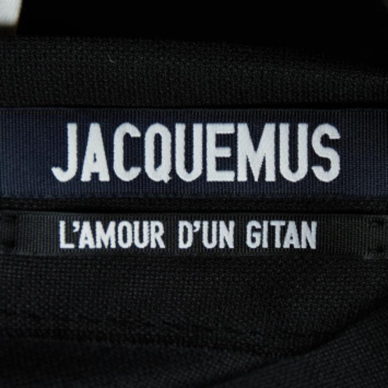 De las mujeres Jacquemus Blusa negra con estampado de lunares en lana y algodón Le Haut Gitan Acanalada S en venta