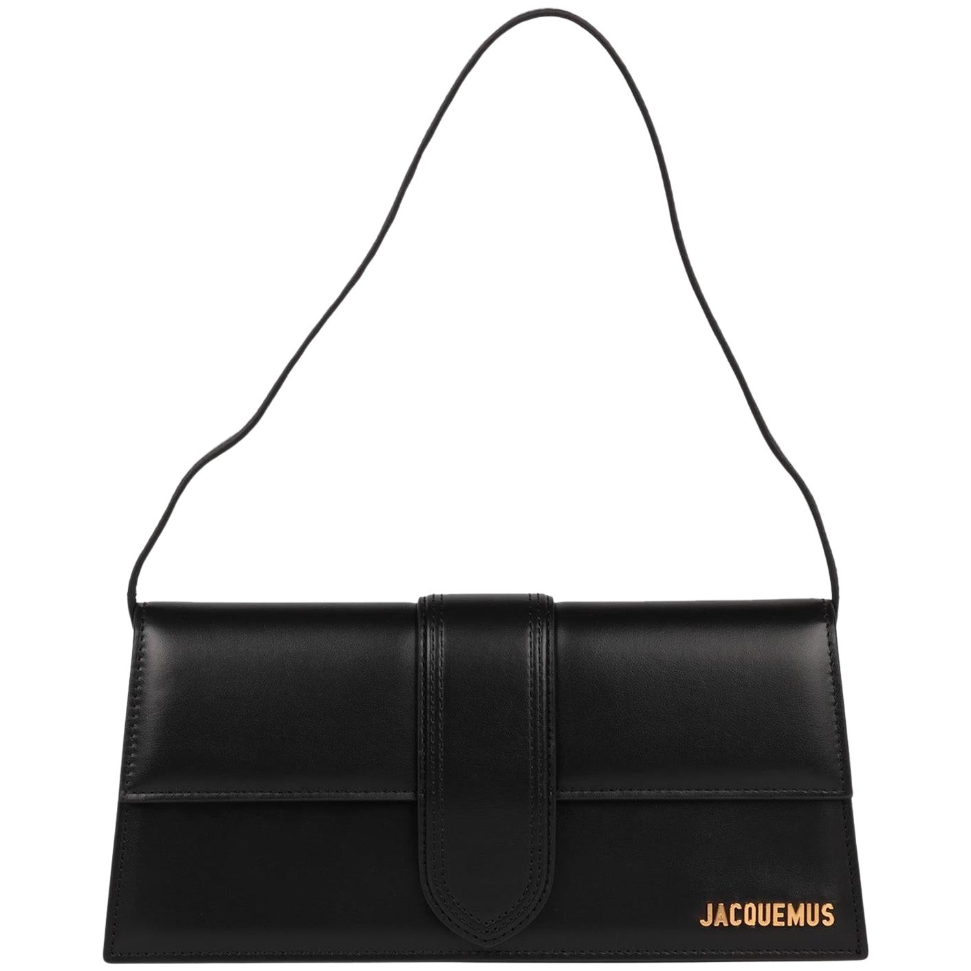 Jacquemus Black Smooth Calfskin Leather Le Bambino Long For Sale